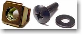 Cage Nuts and Rack Screws - 10-32 and M6 threads available.